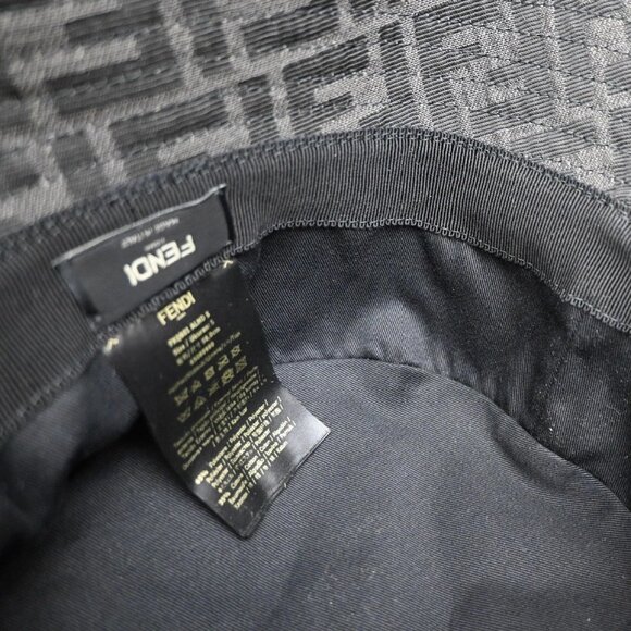 FENDI Logo Zucca Pattern Bucket Hat Size S Cotton Polyester Black 82RP009 main image 14